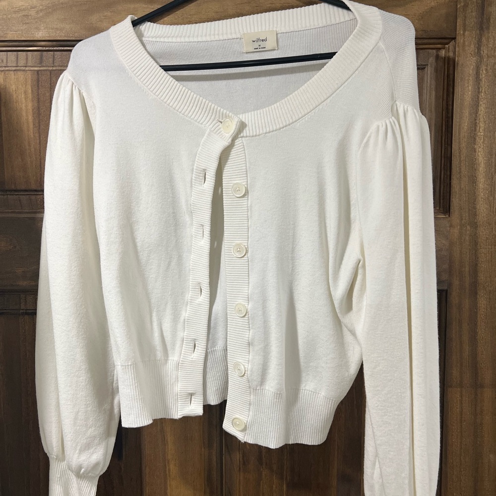 Wilfred Cream Button-Up Sweater